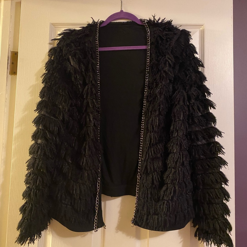 Black fur jacket